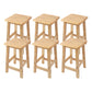 Modern Solid Wood Bar & Counter Stool Square Footrest Counter-height Stool for Shop
