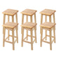Modern Solid Wood Bar & Counter Stool Square Footrest Counter-height Stool for Shop