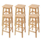 Modern Solid Wood Bar & Counter Stool Square Footrest Counter-height Stool for Shop