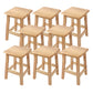 Modern Solid Wood Bar & Counter Stool Square Footrest Counter-height Stool for Shop