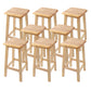Modern Solid Wood Bar & Counter Stool Square Footrest Counter-height Stool for Shop