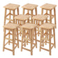 Modern Solid Wood Bar & Counter Stool Square Footrest Counter-height Stool for Shop