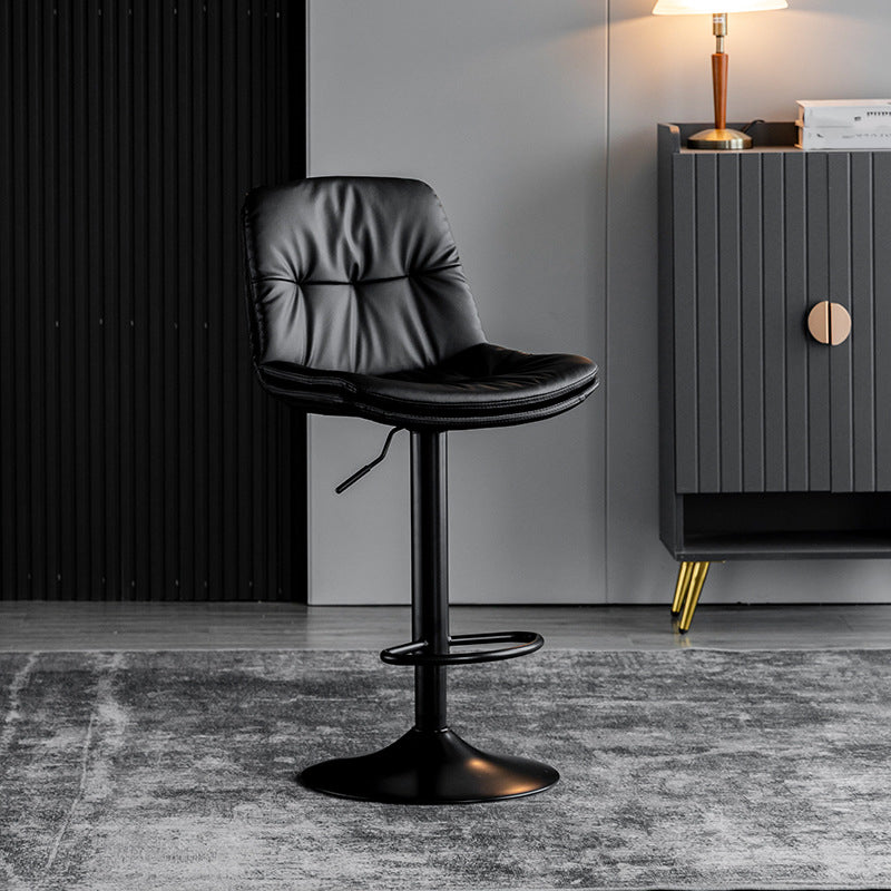 Tabouret de comptoir en fausse en cuir en métal en métal contemporain avec finition mate en finition mate