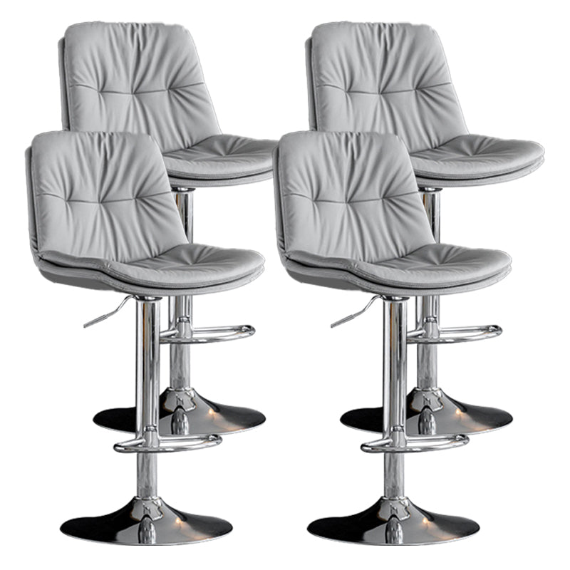 Tabouret de comptoir en fausse en cuir en métal en métal contemporain avec finition mate en finition mate