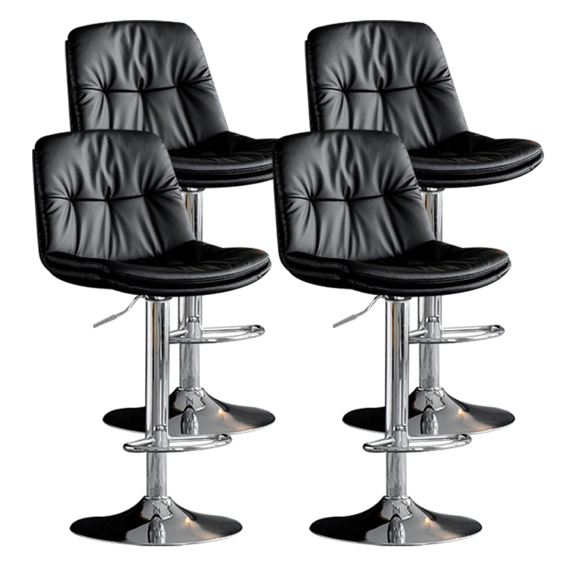 Tabouret de comptoir en fausse en cuir en métal en métal contemporain avec finition mate en finition mate