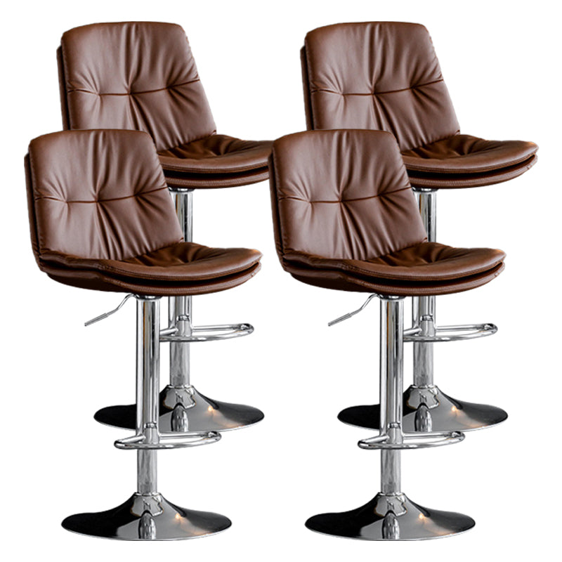 Tabouret de comptoir en fausse en cuir en métal en métal contemporain avec finition mate en finition mate