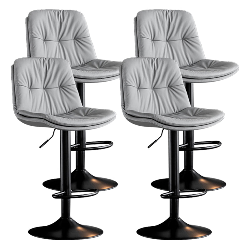 Tabouret de comptoir en fausse en cuir en métal en métal contemporain avec finition mate en finition mate