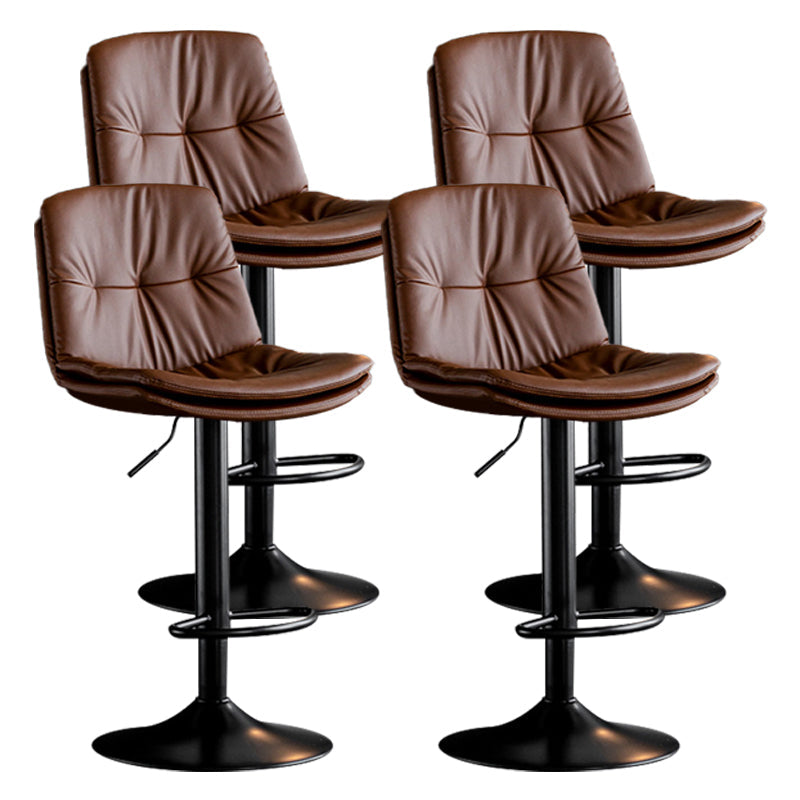 Tabouret de comptoir en fausse en cuir en métal en métal contemporain avec finition mate en finition mate