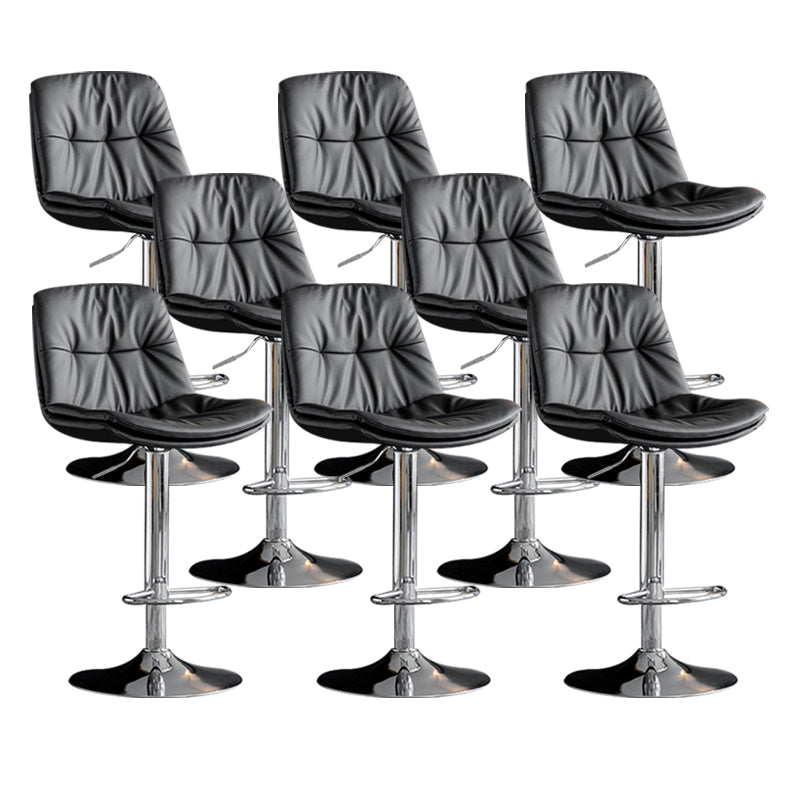 Tabouret de comptoir en fausse en cuir en métal en métal contemporain avec finition mate en finition mate