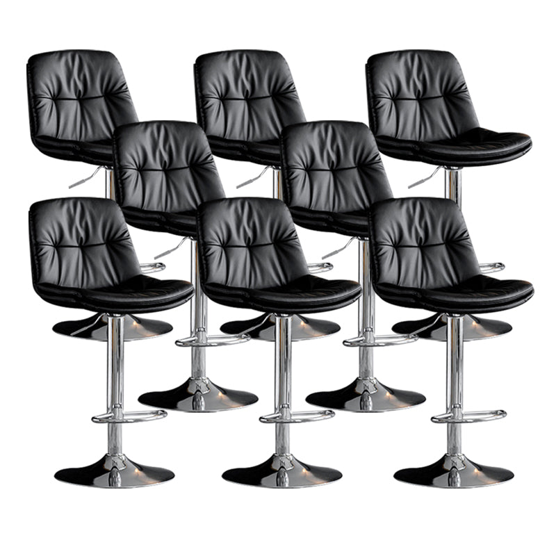 Tabouret de comptoir en fausse en cuir en métal en métal contemporain avec finition mate en finition mate