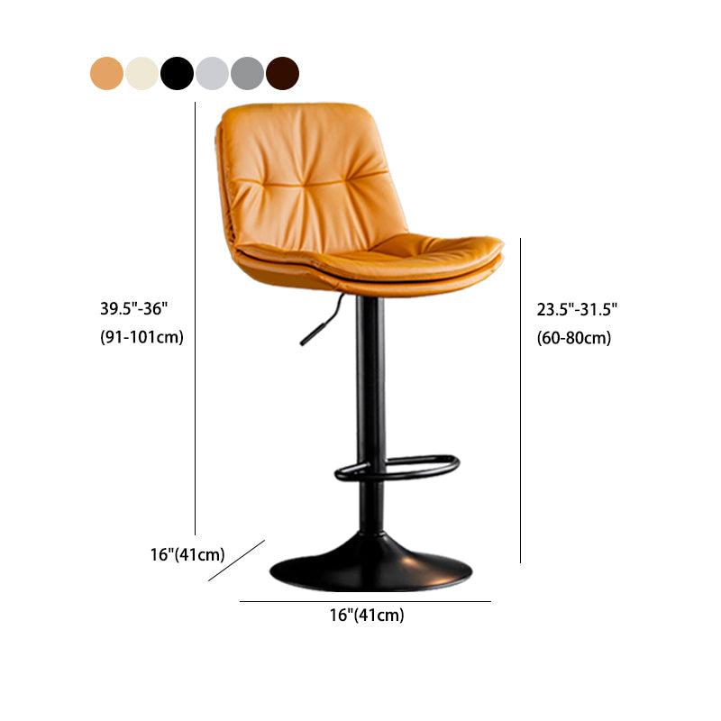 Tabouret de comptoir en fausse en cuir en métal en métal contemporain avec finition mate en finition mate