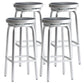 Industrial Silver Armless Counter Stool Aluminum Round Seat Footrest Counter Chair