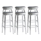 Industrial Silver Armless Counter Stool Aluminum Round Seat Footrest Counter Chair