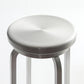 Industrial Silver Armless Counter Stool Aluminum Round Seat Footrest Counter Chair