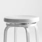 Industrial Silver Armless Counter Stool Aluminum Round Seat Footrest Counter Chair
