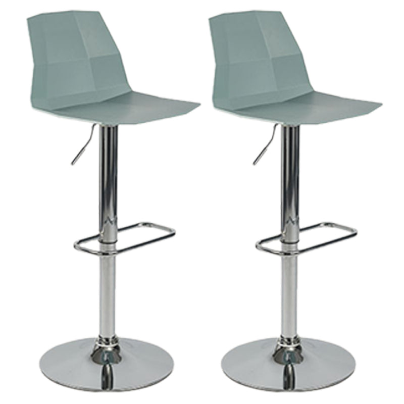 Modern Adjustable Dining Stool Plastic Footrest Counter Stool with Swivel Turquoise 2 Piece Set Clearhalo 'Bar Furniture' 'Bar Stools' 'bar_stools' 'furn' 'furn_bar_stools' 'Furniture' 'Kitchen & Dining Furniture' 5751165