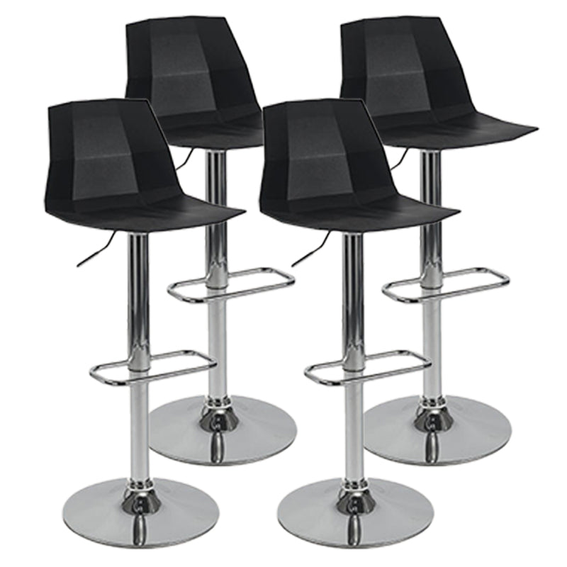 Modern Adjustable Dining Stool Plastic Footrest Counter Stool with Swivel Black 4 Piece Set Clearhalo 'Bar Furniture' 'Bar Stools' 'bar_stools' 'furn' 'furn_bar_stools' 'Furniture' 'Kitchen & Dining Furniture' 5751169