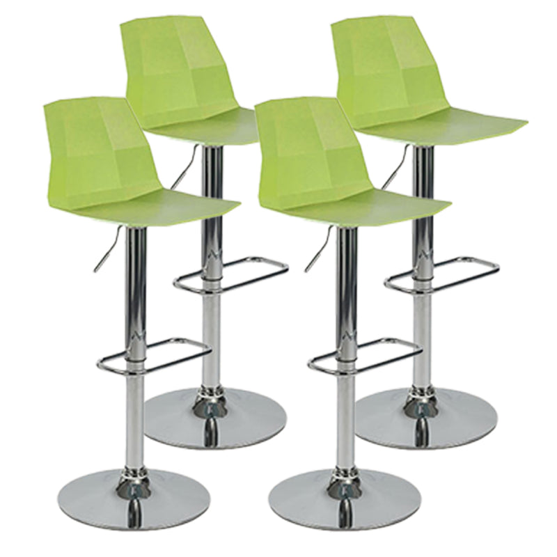 Modern Adjustable Dining Stool Plastic Footrest Counter Stool with Swivel Yellow-Green 4 Piece Set Clearhalo 'Bar Furniture' 'Bar Stools' 'bar_stools' 'furn' 'furn_bar_stools' 'Furniture' 'Kitchen & Dining Furniture' 5751170