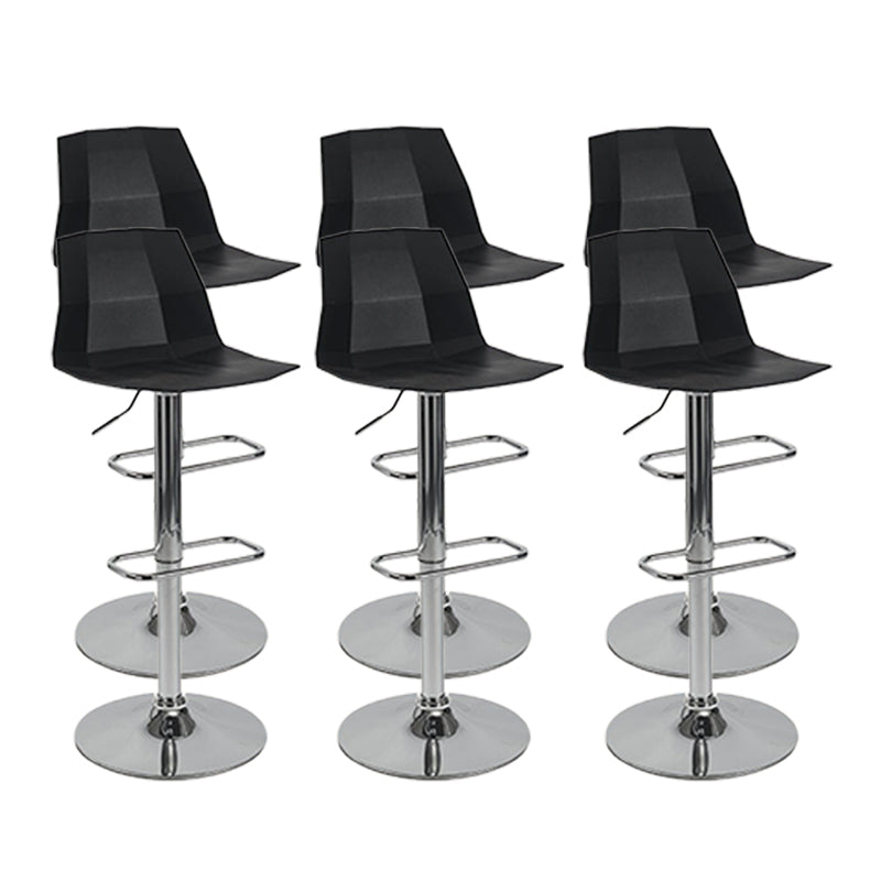 Modern Adjustable Dining Stool Plastic Footrest Counter Stool with Swivel Black 6 Piece Set Clearhalo 'Bar Furniture' 'Bar Stools' 'bar_stools' 'furn' 'furn_bar_stools' 'Furniture' 'Kitchen & Dining Furniture' 5751176