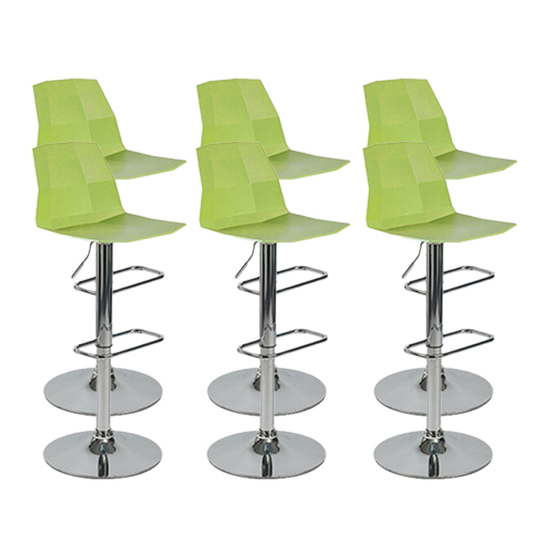 Modern Adjustable Dining Stool Plastic Footrest Counter Stool with Swivel Yellow-Green 6 Piece Set Clearhalo 'Bar Furniture' 'Bar Stools' 'bar_stools' 'furn' 'furn_bar_stools' 'Furniture' 'Kitchen & Dining Furniture' 5751177