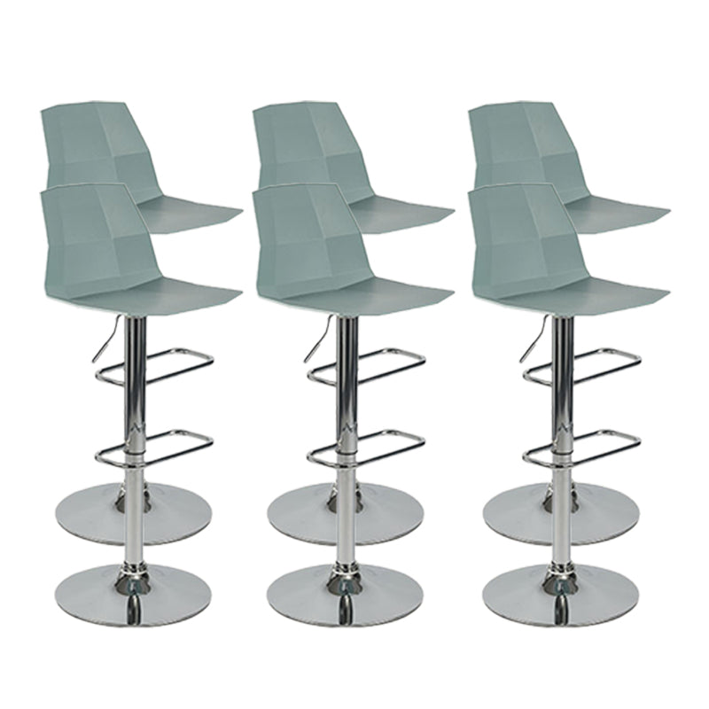 Modern Adjustable Dining Stool Plastic Footrest Counter Stool with Swivel Turquoise 6 Piece Set Clearhalo 'Bar Furniture' 'Bar Stools' 'bar_stools' 'furn' 'furn_bar_stools' 'Furniture' 'Kitchen & Dining Furniture' 5751179