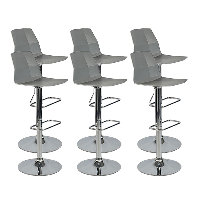 Modern Adjustable Dining Stool Plastic Footrest Counter Stool with Swivel Grey 6 Piece Set Clearhalo 'Bar Furniture' 'Bar Stools' 'bar_stools' 'furn' 'furn_bar_stools' 'Furniture' 'Kitchen & Dining Furniture' 5751181
