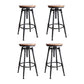 Industrial Metal Barstool Low Back Faux Leather Cushion Footrest Stool with 4 Legs
