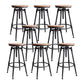 Industrial Metal Barstool Low Back Faux Leather Cushion Footrest Stool with 4 Legs