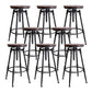 Industrial Metal Barstool Low Back Faux Leather Cushion Footrest Stool with 4 Legs