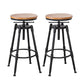 Industrial Metal Barstool Low Back Wood Footrest Adjustable Stool with Swivel