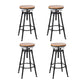 Industrial Metal Barstool Low Back Wood Footrest Adjustable Stool with Swivel