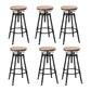 Industrial Metal Barstool Low Back Wood Footrest Adjustable Stool with Swivel