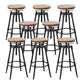 Industrial Metal Barstool Low Back Wood Footrest Adjustable Stool with Swivel