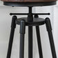 Industrial Metal Barstool Low Back Wood Footrest Adjustable Stool with Swivel