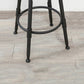 Industrial Metal Barstool Low Back Wood Footrest Adjustable Stool with Swivel
