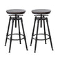 Industrial Metal Barstool Low Back Wood Footrest Adjustable Stool with Swivel
