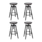 Industrial Metal Barstool Low Back Wood Footrest Adjustable Stool with Swivel