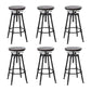 Industrial Metal Barstool Low Back Wood Footrest Adjustable Stool with Swivel