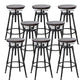 Industrial Metal Barstool Low Back Wood Footrest Adjustable Stool with Swivel