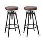 Industrial Metal Barstool Low Back Wood Footrest Adjustable Stool with Swivel