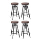 Industrial Metal Barstool Low Back Wood Footrest Adjustable Stool with Swivel