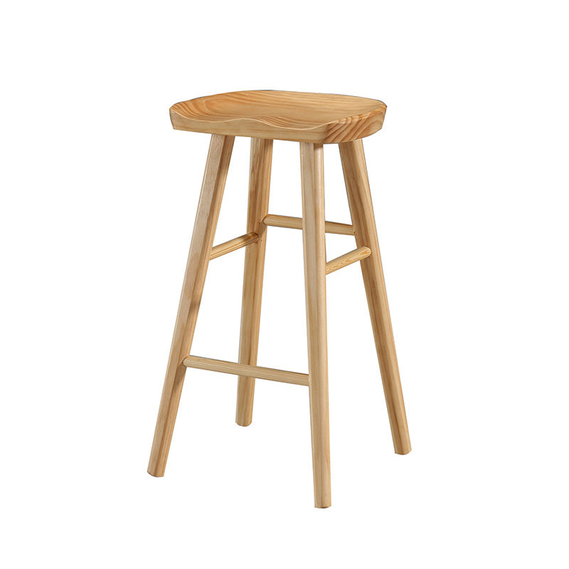 Contemporary Wood Stool Wood Counter Stool in Matte Finish for Indoor