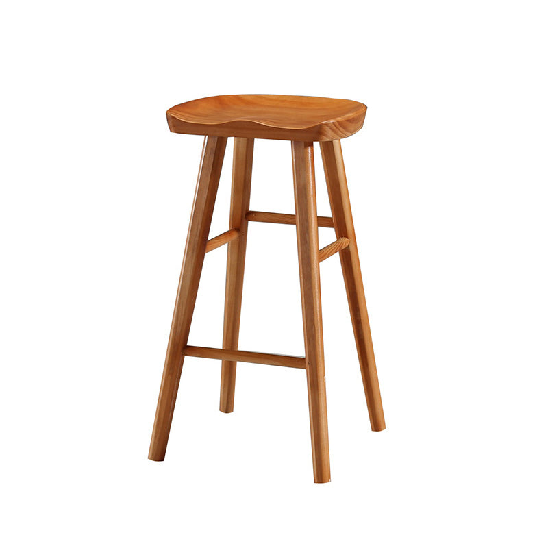 Contemporary Wood Stool Wood Counter Stool in Matte Finish for Indoor