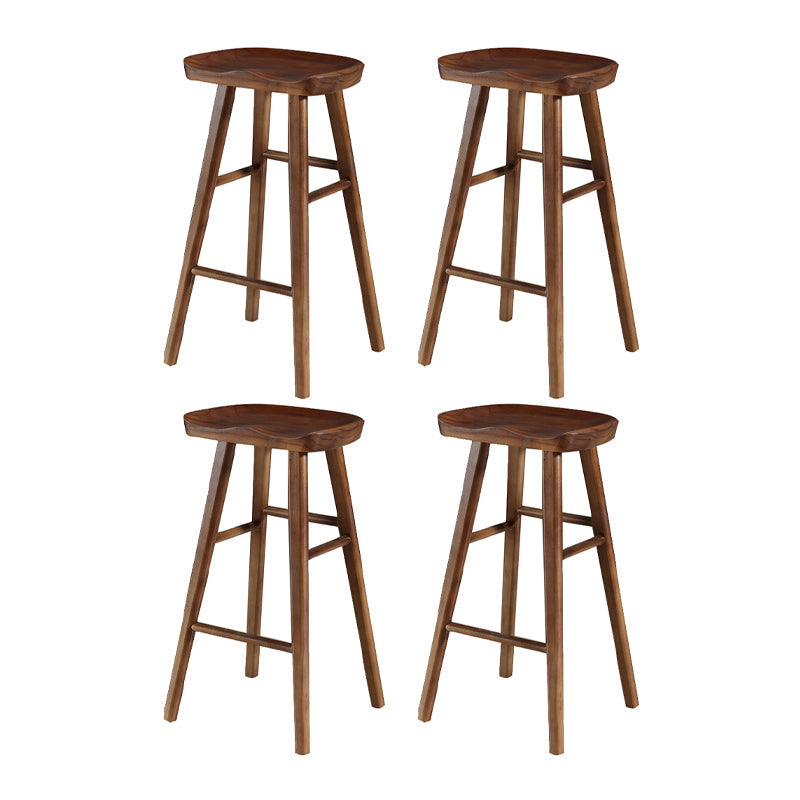 Contemporary Wood Stool Wood Counter Stool in Matte Finish for Indoor