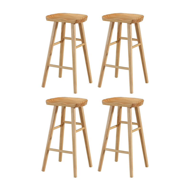 Contemporary Wood Stool Wood Counter Stool in Matte Finish for Indoor