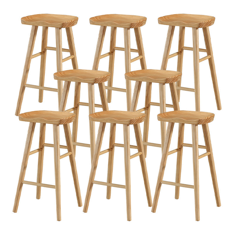 Contemporary Wood Stool Wood Counter Stool in Matte Finish for Indoor
