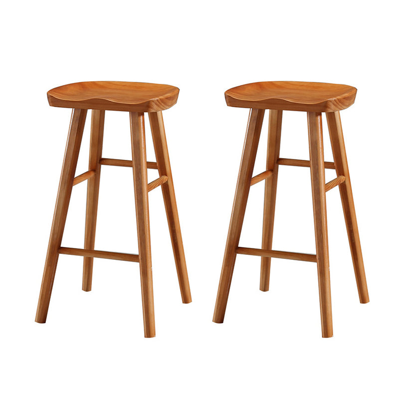 Contemporary Wood Stool Wood Counter Stool in Matte Finish for Indoor
