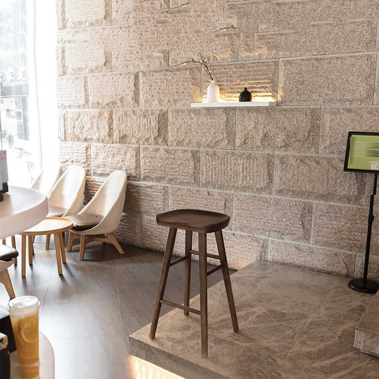 Contemporary Wood Stool Wood Counter Stool in Matte Finish for Indoor