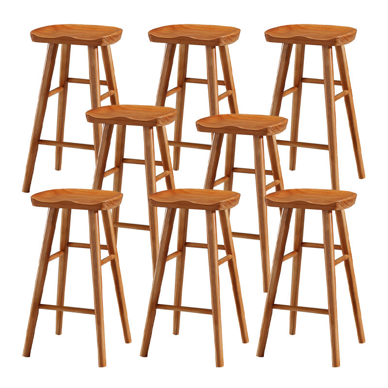 Contemporary Wood Stool Wood Counter Stool in Matte Finish for Indoor