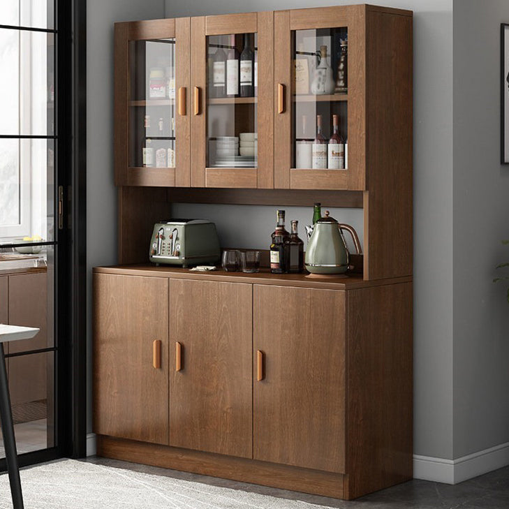 Glass Door Artificial Wood Sideboard Modern Server Cabinet with Storage for Dining Room Clearhalo 'buffet_sideboard' 'Buffets & Sideboards' 'furn' 'furn_buffet_sideboard' 'Furniture' 'Kitchen & Dining Furniture' 5751494